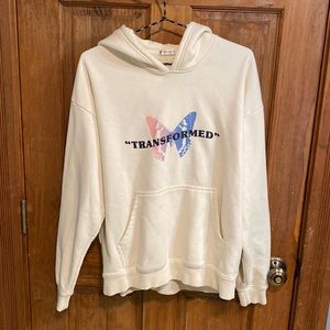 White “Transformed” Elevated Faith Hoodie.